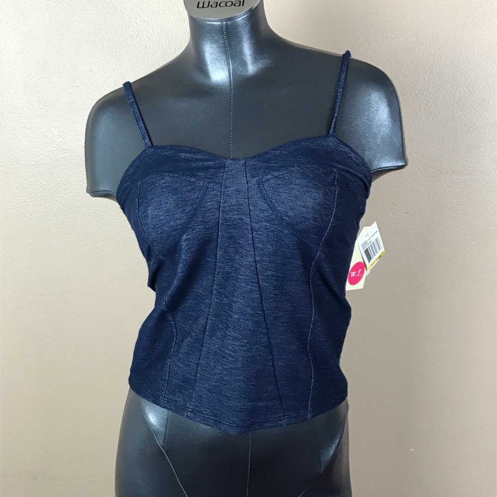 W.F. DARK DENIM CROP TOP